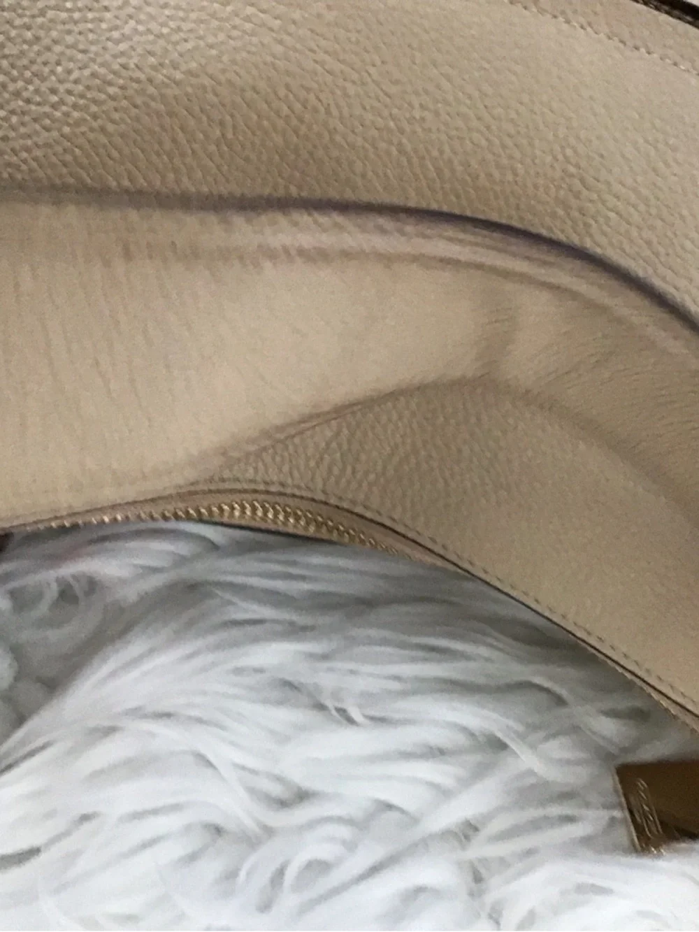 Coach Pebbled Leather Hobo Beige